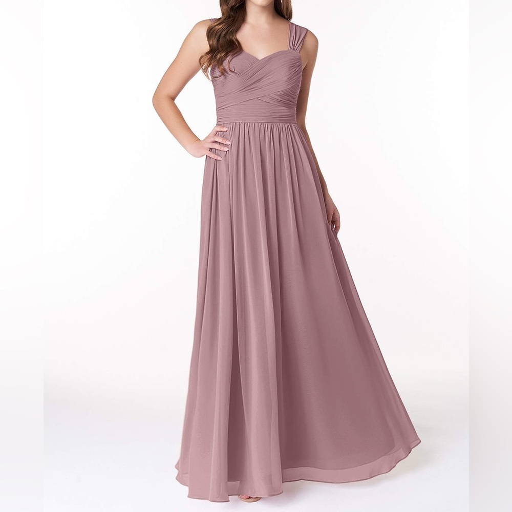 AZAZIE ZAPHEIRA Dusty Rose A-Line Ruched Chiffon Dress